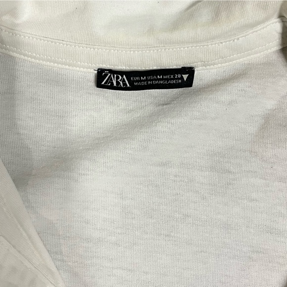 Women's Zara White Long Sleeve Size Medium - Picture 3 of 4